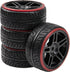 Hard Plastic Wheel Rims & Plastic Tires 12mm Hex Compatible with Traxxas HSP Tamiya Kyosho Himoto 1/10 RC Drift Car (Style 2)...
