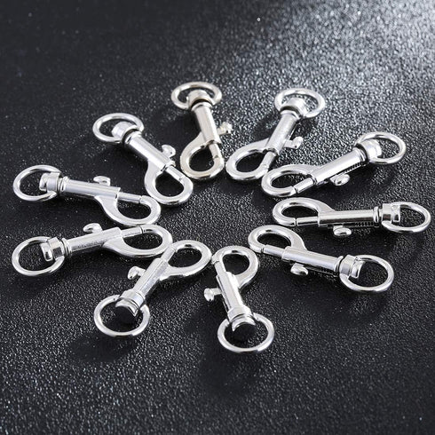 JSSHI Pack of 40 1.5" Metal Swivel Clasps Snap Lanyard Snap Hook Lobster Claw Clasp-On Keychain Ring Hook Clip for Keys, Lanyards (0.43" Inside Wi...