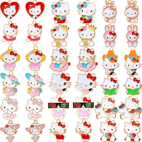 Anjulery 36 Pieces Enamel Cat Charms for Jewelry Making - Cute Kitty Charm for Bracelets Earrings Necklaces Pendants Crafts (36Pcs Cat-E)...