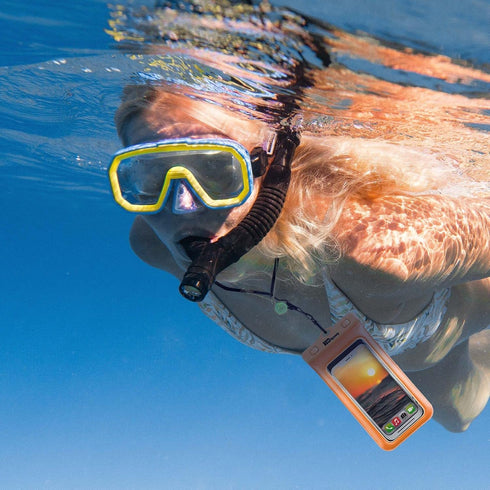 Waterproof Phone Case and Lanyard - Excellent Waterproof Protection - Floats in The Water Orange......