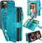 Harryshell Compatible with iPhone 12 Pro Max Case Wallet Detachable Magnetic Zipper Leather Cash Pocket 12 Card Slots Holder Wrist Strap Designed ...