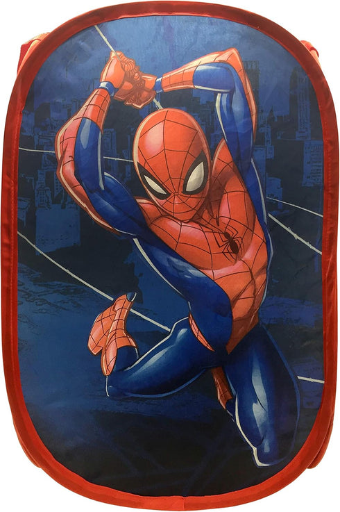 Jay Franco Marvel Spiderman Web Sling Pop Up Hamper - Mesh Laundry Basket/Bag with Durable Handles, 22" x 14"...