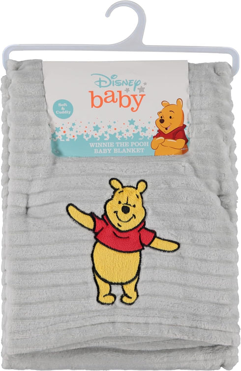 Disney Winnie The Pooh Soft Baby Blanket - Flannel Fleece Blanket for Baby Girls/Boys - Plush Crib Stroller Nursery & Daycare Blankey, Big Hug/Gre...