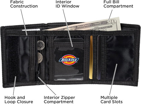 Dickies Men's Nylon Trifold Wallet...