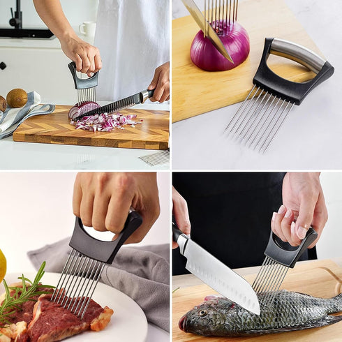8 Pcs Kitchen Finger Guards Chopping Onion holder Slicer,Adjustable Finger Nail Protector,Safe Knife Cutting Shield,finger guards for cutting Kitc...