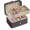 SONGMICS Jewelry Box, Travel Jewelry Case, 2-Layer Jewelry Holder Organizer, 4.6 x 6.3 x 3 Inches, Portable, Versatile Earring Storage, for Larger...