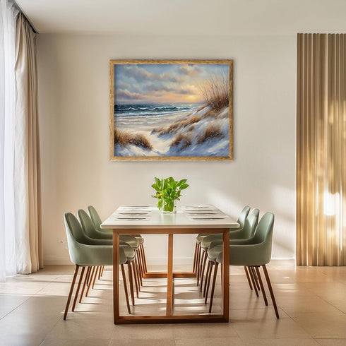 Posterizer 1 pcs-snowy winter nature scene in oil painting style-8-Landscape & Nature Art-GIft for Men Women Teens-Living Room Bedroom Decor- unfr...