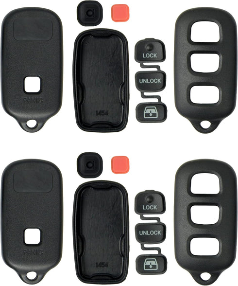Keyless2Go Replacement for New Shell Case for 4 Button Remote Key Fob FCC HYQ1512Y HYQ12BBX HYQ12BAN - Shell ONLY (2 Pack)...