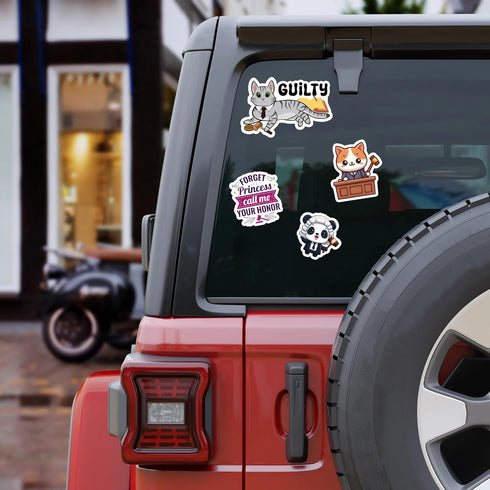 Pack 50 PCS Court Judge Sticker Waterproof Vinyl Decals Birthday Gifts for Men Women Adults Law Authority Graphics Scales of Justice Items Decorat...