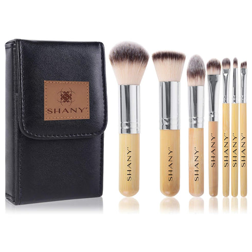 SHANY Makeup Brushes - I love Bamboo - 7pc Petite Pro Bamboo Make up brush set with cosmetics brush Carrying Case...