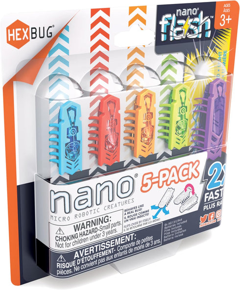 HEXBUG Nano 5 Pack, 4 Nano Bugs with Bonus Flash Nano, Sensory Toys for Kids & Cats with Vibration Technology, STEM Kits & Mini Robot Toy for Kids...