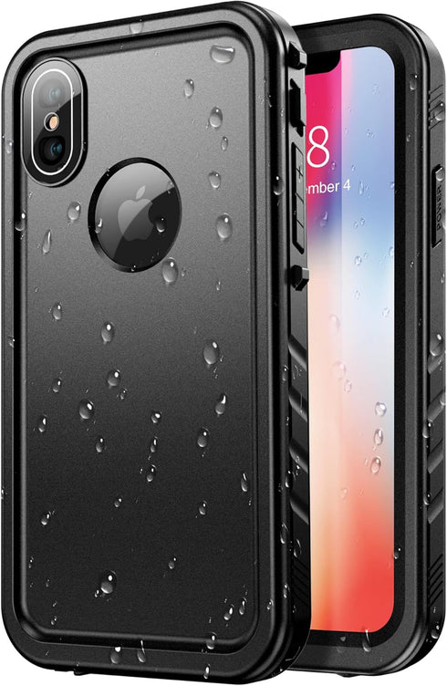 SPORTLINK iPhone X/iPhone Xs Waterproof Case, Waterproof Shockproof Snowproof Clear Slim Case for iPhone X/iPhone Xs (Black)...