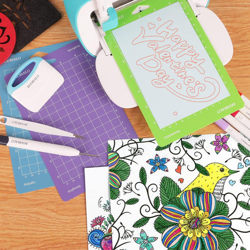 DOOHALO Cutting Mat Compatible with Cricut Joy Machine 3 Pack Replacement Adhesive Cut Mats (Green Purple Blue (Total 3 Small+3 Big Mats), 4.5"X12...