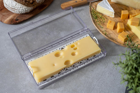 Cheese Keeper | Storage Container for Fridge | Food Storage Box with Lid and Tray | Sliced Cheese Holder and Organizer for Refrigerator | Made in ...