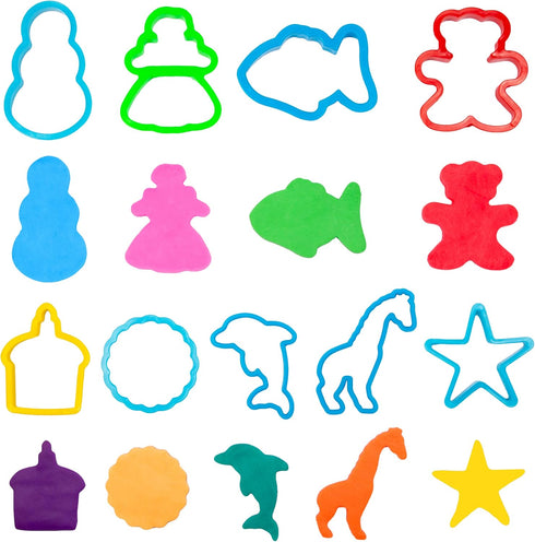Tool Kit for Kids - Party Pack w/Animal Shapes - Includes 24 Colorful Cutters, Molds, & Accessories for Air Dry Clay & Dough...