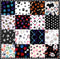 16 Pieces Dog Bone Paws Fabric Paw Print Fabric Retro Fabrics Sewing Fabric Animal Themed Pattern Decorative Fabric Animal Themed Pattern Bone Pri...