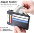 Teskyer Slim Wallet for Women, RFID Blocking Credit Card Holder Wallet with Zipper Pocket and Easy to Attach Keychain - Lichee Black...