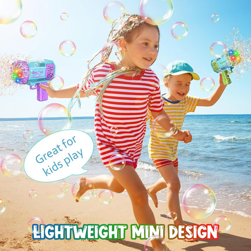 Bubble Machine Gun Mini Bubble Gun for Toddlers, Bubble Maker Blower Toys with Lights,4000+ Bubbles Per Minute for Boys Girls Toddlers Outdoor Ind...