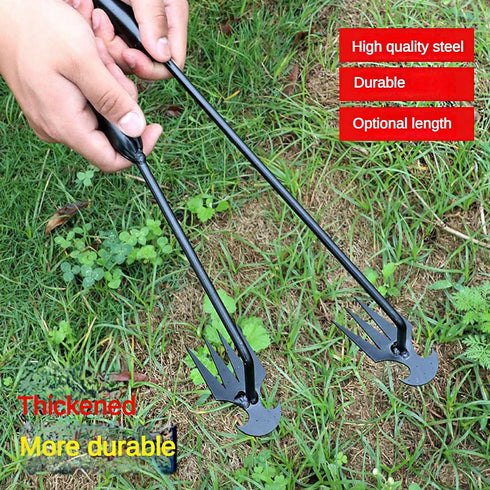 Weeding Artifact Uprooting Weeding Tool, Garden Hoe Rakes Hand Weed Root Remover Tools, Weed Picker Tool with Long Handle (15.7 in)...