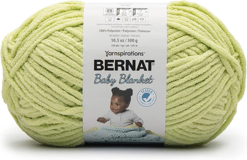 Bernat BABY BLANKET BB Lemon Lime Yarn - 1 Pack of 10.5oz/300g - Polyester - #6 Super Bulky - 220 Yards - Knitting/Crochet...