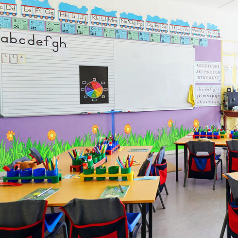 8 Pcs 7.8 Inch Tall Jumbo Borders Bulletin Board Borders Strips for Bulletin Board Classroom Decorations (Green Grass)...