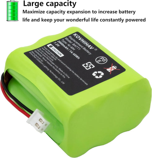 Replacement Battery for 2GIG 228844 Go Control Panels, Compatible with Linear Corp, PERS-4200, Fits Part No 2GIG 6MR2000AAY4Z, 7.2V 2000mAh/14.40W...