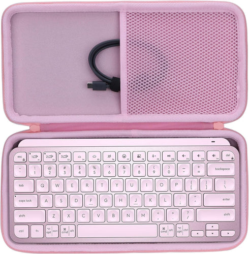 Hard Carry Case Compatible with Logitech MX Keys Mini Minimalist Wireless Illuminated Keyboard (Rose Case)...