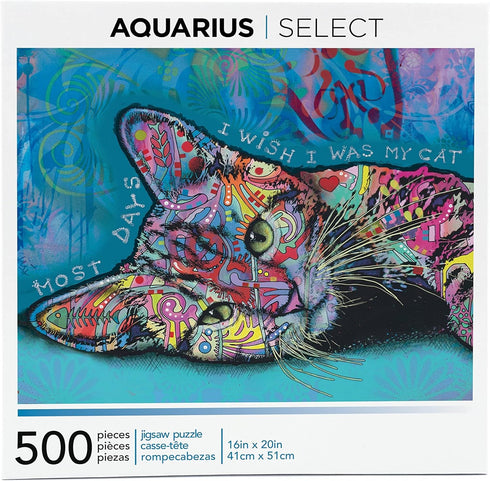 AQUARIUS Dean Russo Cat Puzzle (500 Piece Jigsaw Puzzle) - Glare Free - Precision Fit - Officially Licensed Dean Russo Merchandise & Collectibles ...