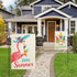 2 Pack Summer Garden Flags 12x18 Double Sided, Vertical Burlap Hello Summer Flamingo Garden Flag, Gnome Yard Flag for Home Outdoor Seasonal Decor...
