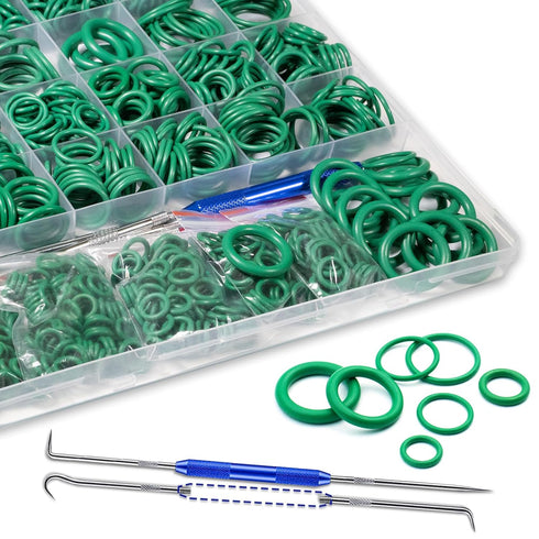 595 Pcs Metric and SAE Air Conditioning O-Ring Kit for Automotive A/C, Compressor and Professional Faucet Plumbing Seal Orings Repair with O-Ring ...