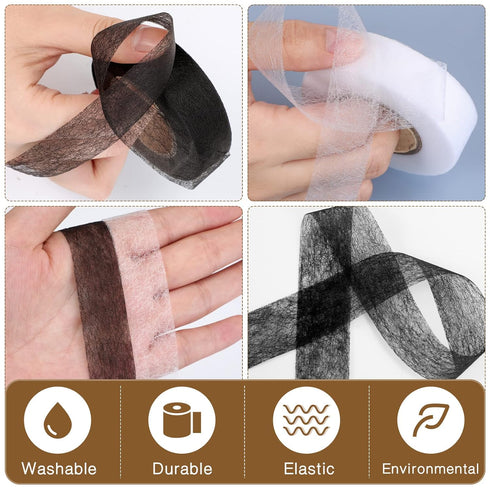 Outus 2 Rolls Fabric Fusing Tape Adhesive Hem Tape Iron on Tape Each 1/2 Inch (White,27 Yards Each)...