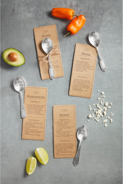Mud Pie Fiesta Recipe Spoon Set, 3.5", Queso...