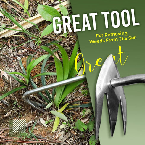 Stainless Steel Multifunctional Weeder, Weeder Puller Stand Up, Hand Weeder Tool for Gardening with Handle, V-Shaped Light Duty Hand Weeder for Ga...