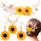 OIIKI Sunflower Bridal Accessories Kit, Wedding Sunflower Headband, Bridal Sunflower Necklace Earrings, Flower Crystal Hair Vine Decorative Clips ...