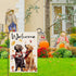 Welcome Fall Dog Garden Flag For Outside Thanksgiving Garden Flags 12x18 Double Sided Front Yard Small Flag Burlap Golden Retriever Labrador Outdo...