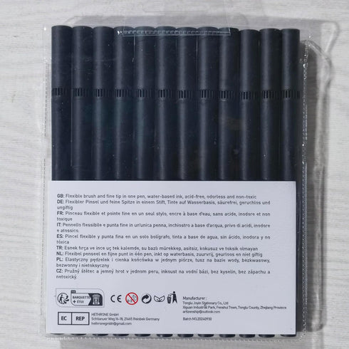 Mogyann Drawing Pens, 12 Pack Dual Brush Pens Black Markers for Art Drawing Sketching...