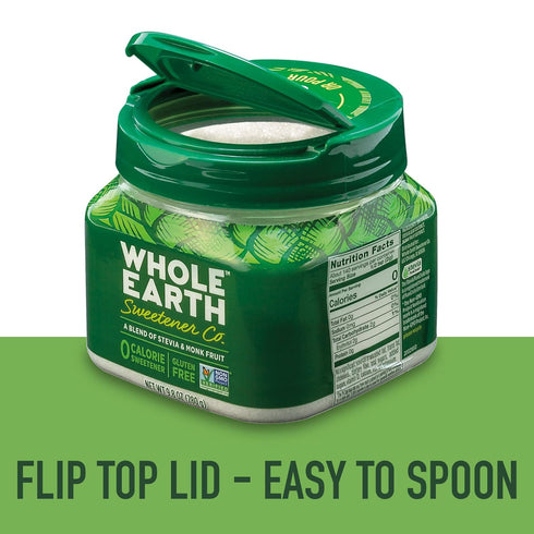 WHOLE EARTH Stevia & Monk Fruit Plant-Based Sweetener, 9.8 Ounce Jar...