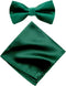 Spring Notion Men's Solid Color Satin Microfiber Bow Tie and Hankerchief Set...