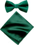 Spring Notion Men's Solid Color Satin Microfiber Bow Tie and Hankerchief Set...