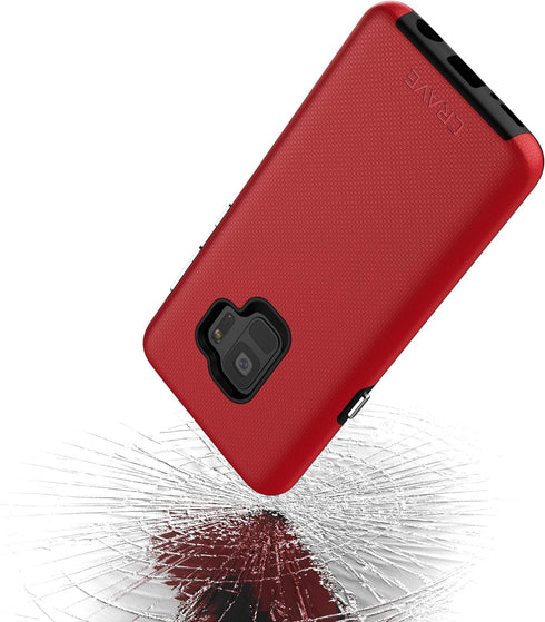 Crave Dual Guard for Samsung S9 Case, Shockproof Protection Dual Layer Case for Samsung Galaxy S9 - Red...
