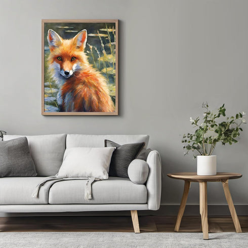 Posterizer 1 pcs- Oil painting style print of a red fox-Art for Animal Lovers-Floral Botanical Art- Gift for Men Women Entrepreneur Teens-Decor fo...