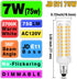 JDE11 Led Bulbs Dimmable, Replace 120V 75W Halogen Candelabra Bulbs,T3 T4 Mini Base JD E11 Bulb, 2700K Warm White 7W 750lm E11 Bulb for Chandelier...