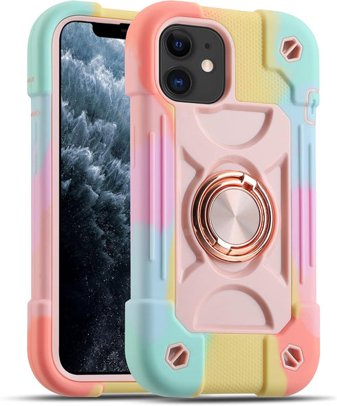 MARKILL Compatible with iPhone 11 Case 6.1 Inch for Girls with 360°Rotate Ring Stand, Military Grade Drop Protection Full Body Cute Case for iPhon...