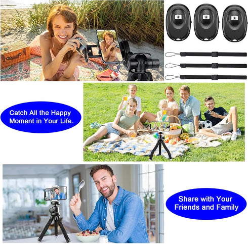 Wireless Camera Shutter Clicker | Camera Shutter Remote Control for iPhone & Android Smartphones | Wireless Remote Control Selfie Button - Include...