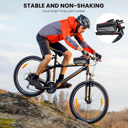 Bicycle Bag,Bicycle Accessories,New Cell Phone Front Rack Bag Holder,Sturdy Design No Deformation,Waterproof,Bicycle Bag,Men's Bicycle Gift Gear,C...