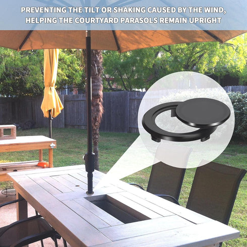 PAGOW 4 Pack Patio Table Umbrella Hole Ring and Cap Set, 2 Inch Patio Garden Beach Table Umbrella Plug, Standard Size Umbrella Thicker Hole Ring P...