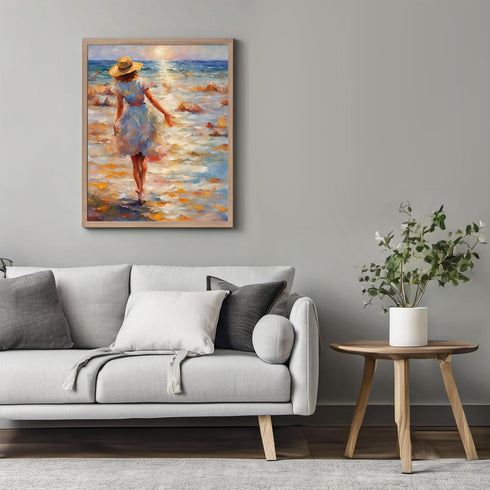 Posterizer 1 pcs- sea and beach themed oil painting style print 20-Landscape & Nature Art-Floral Botanical Art- Decor for Home & Office- unframed ...