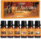 SALUBRITO Fall Essential Oils Set, Autumn Fragrance Oil for Diffuser, Candle Making, Aromatherapy Oils Gift - Cinnamon, Pumpkin Spice, Vanilla, Sn...
