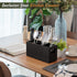 Silverware Holder, Wooden Utensil Caddy, Silverware Organizer Countertop, Cutlery Holder for Party, Fork Spoon Knife Organizer?Black...