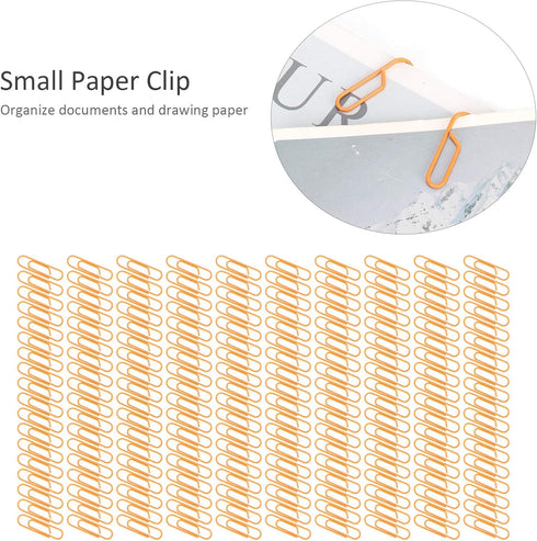 Paper Clips 180pcs, Orange 2.9x0.8cm Paper Clips Bookmarks Cute Paper Clips Small Paperclips for Office School Paper Files Organizing...